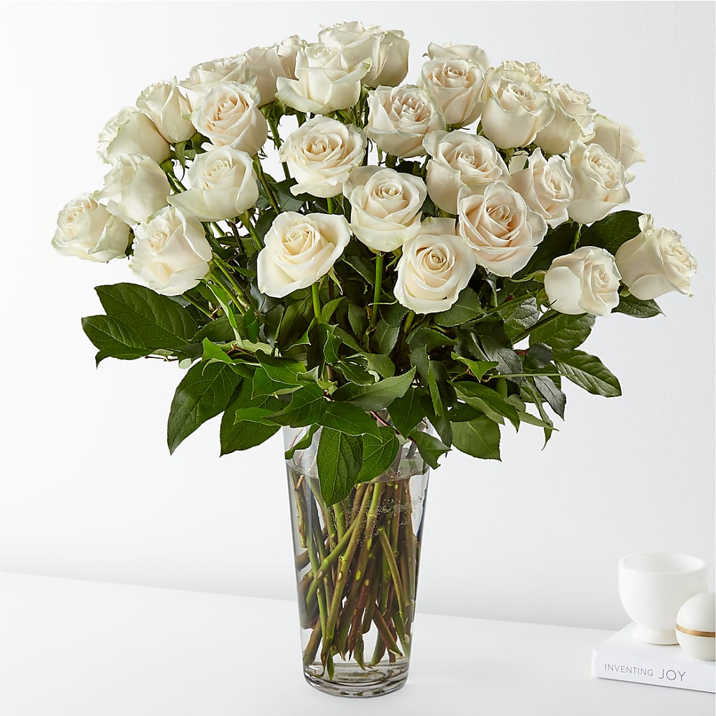 Long Stem White Rose Bouquet – Flowersforyou.com, Tontitown AR