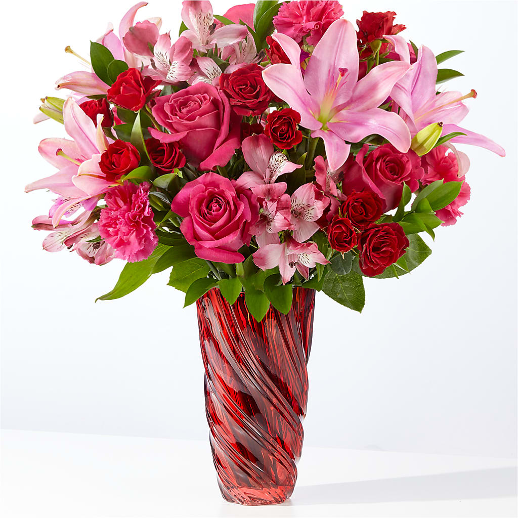 In Love Bouquet with Luxe Swirl Vase – Flowersforyou.com, Tontitown AR