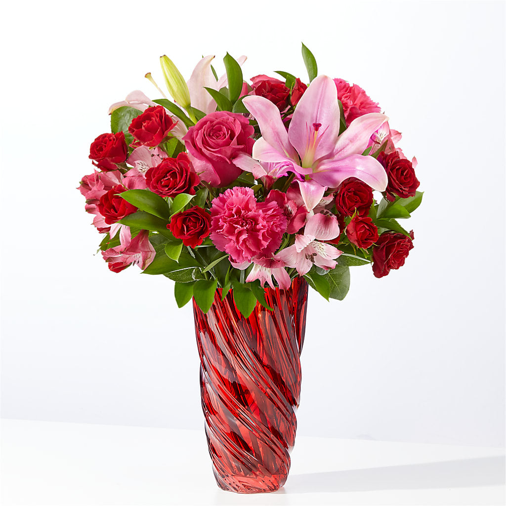 In Love Bouquet with Luxe Swirl Vase – Flowersforyou.com, Tontitown AR