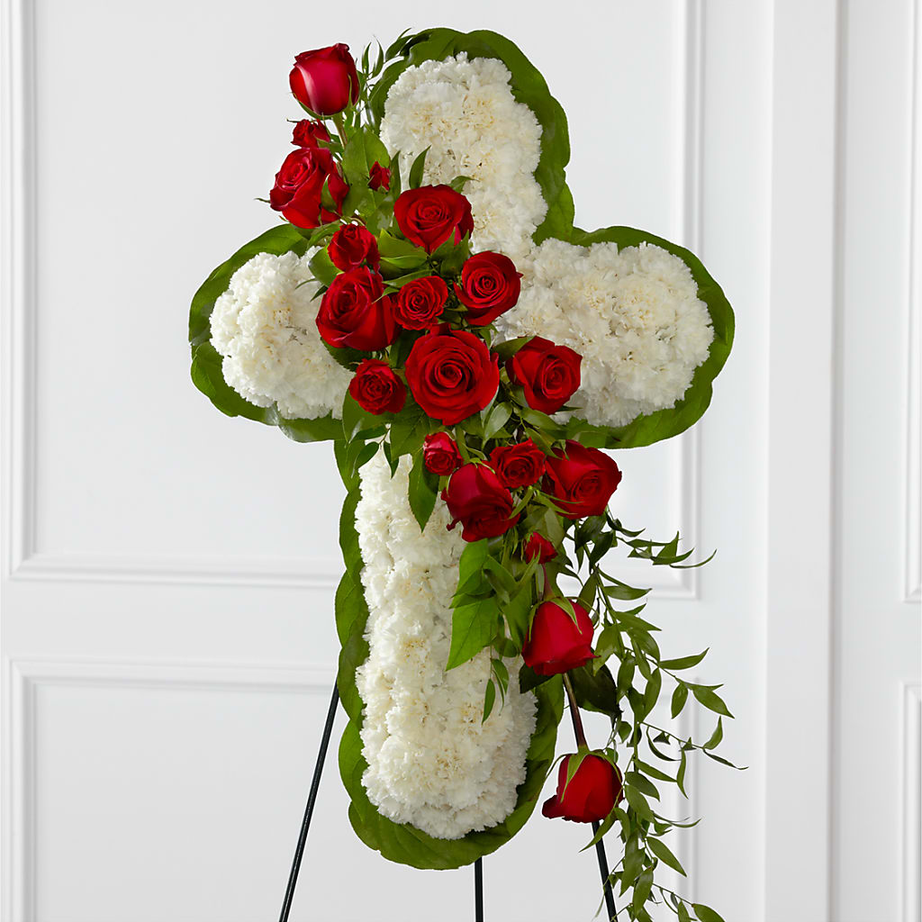 Floral Cross Easel – Flowersforyou.com, Tontitown AR