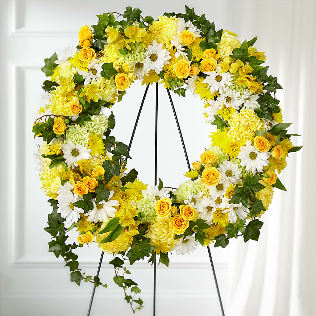 Golden Remembrance Wreath – Flowersforyou.com, Tontitown AR