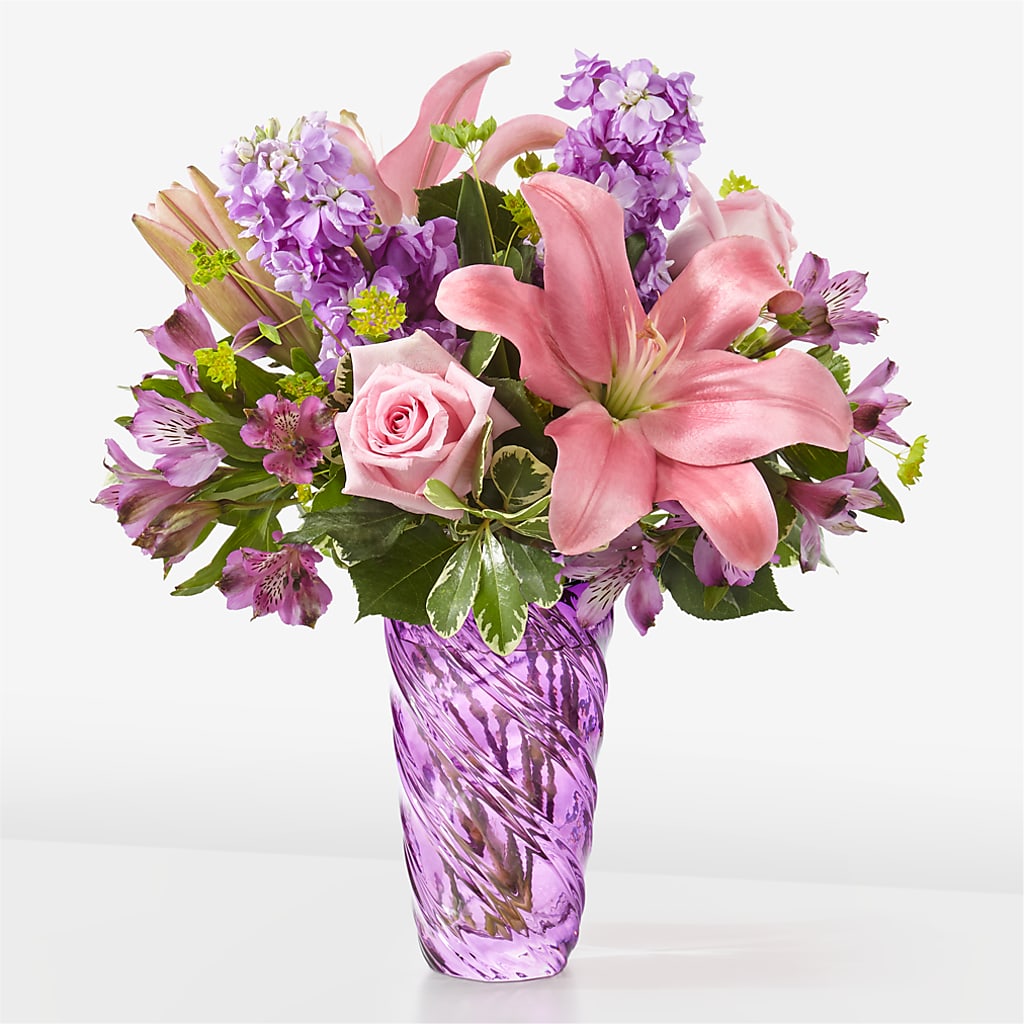 Precious Petals Bouquet with Luxe Swirl Vase – Flowersforyou.com, Tontitown AR