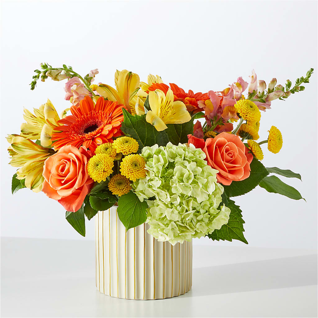 Autumn Sunshine Bouquet with Ivory Vase –  Flowersforyou.com, Tontitown AR