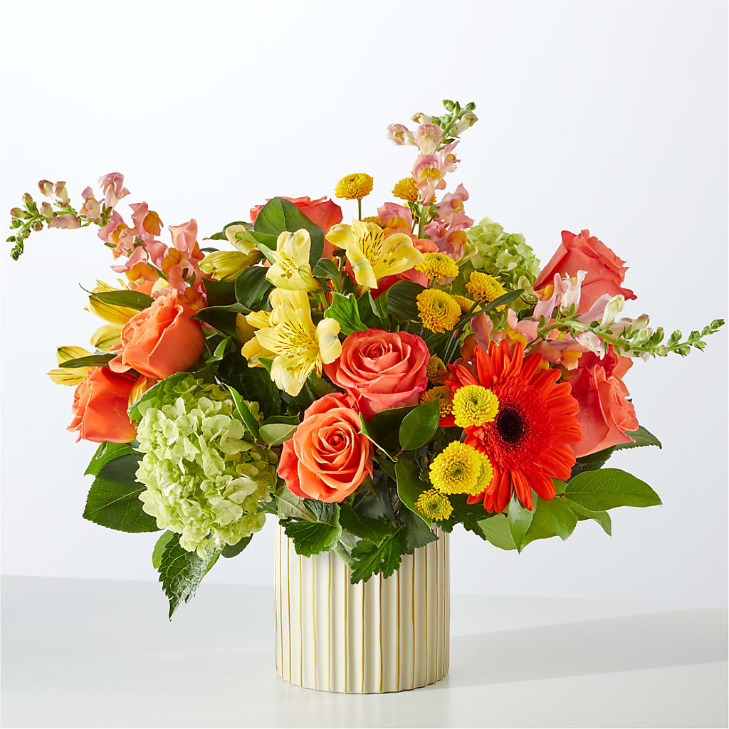 Autumn Sunshine Bouquet with Ivory Vase –  Flowersforyou.com, Tontitown AR