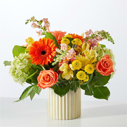 Autumn Sunshine Bouquet with Ivory Vase –  Flowersforyou.com, Tontitown AR